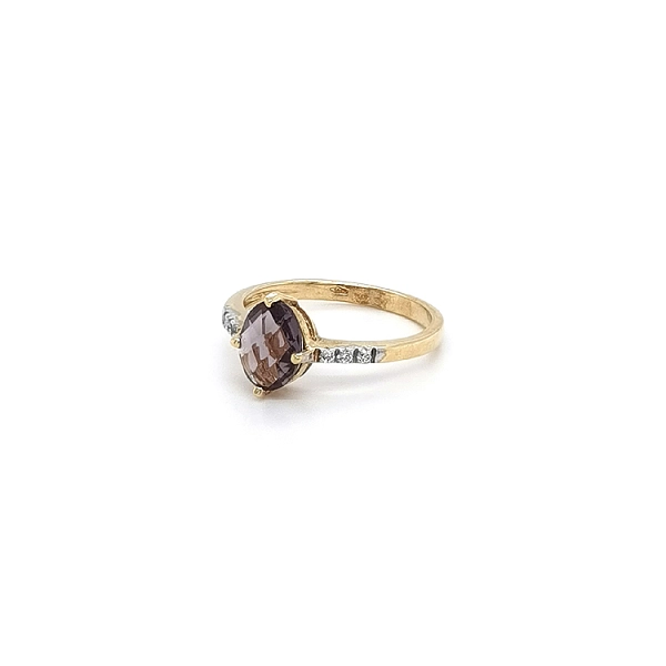 Gold Ring with Purple Stone