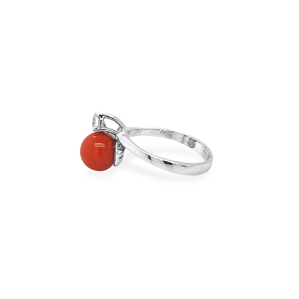 Gold Ring with Coral
