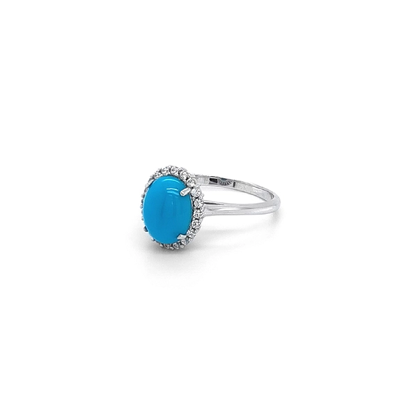 Ring with Turquoise from White Gold