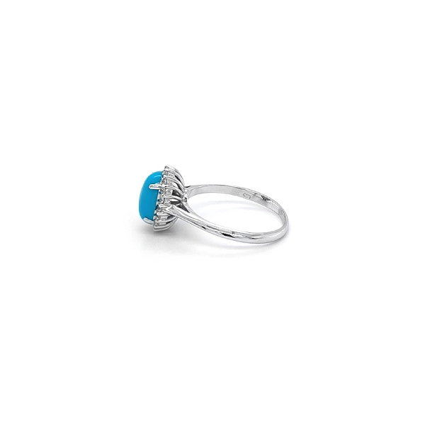 Ring with Turquoise from White Gold