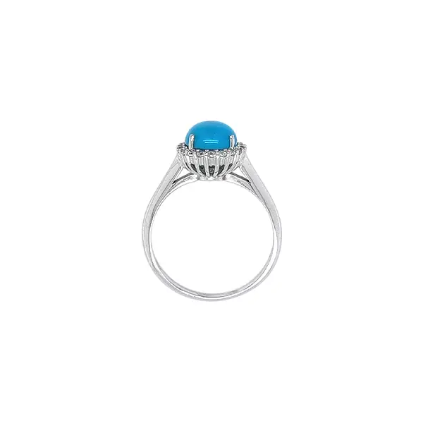 Ring with Turquoise from White Gold