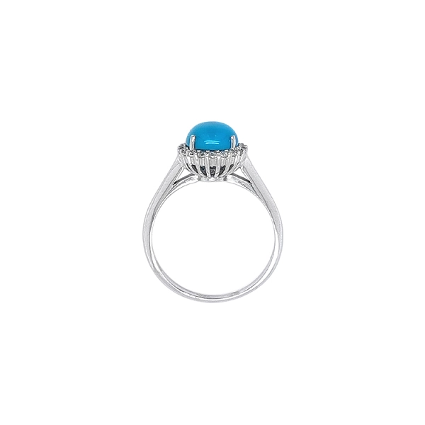 Ring with Turquoise from White Gold
