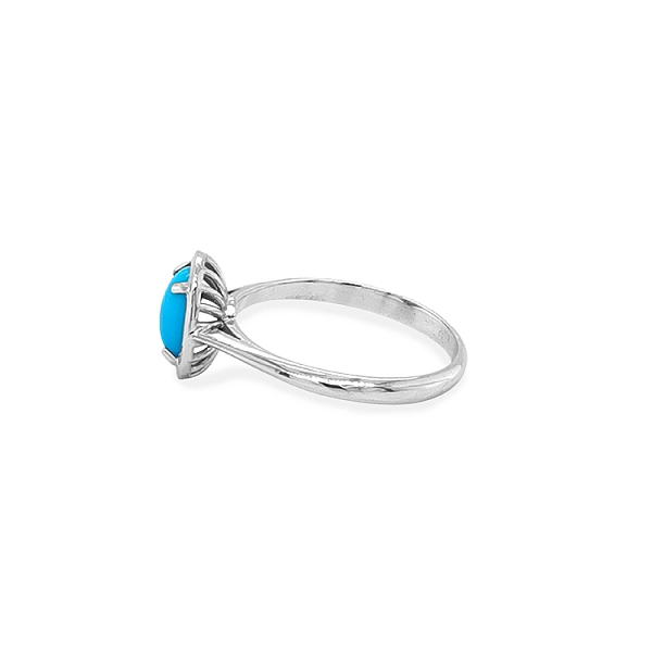 Ring with Turquoise from White Gold