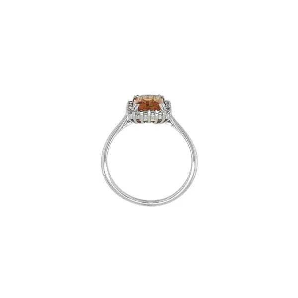 Ring with Orange Stone in White Gold
