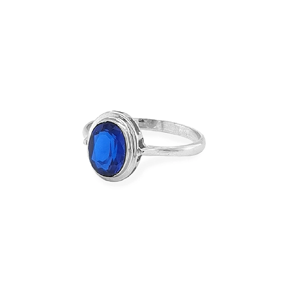 Gold Ring with Blue Zircon
