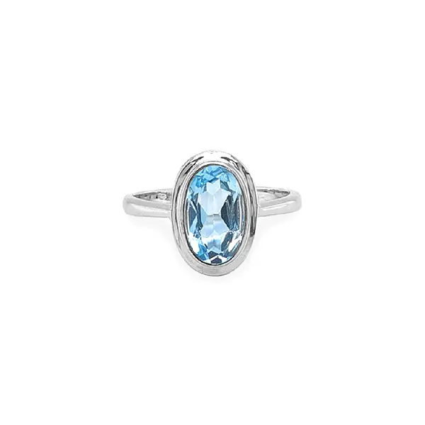 Gold Ring with Blue Zircon