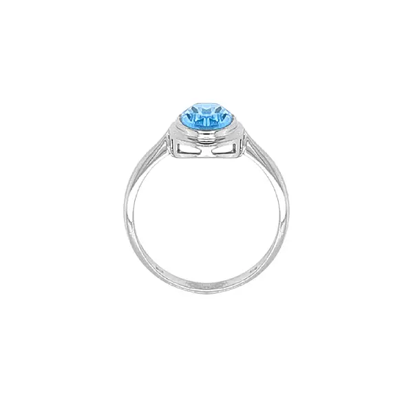 Gold Ring with Blue Zircon