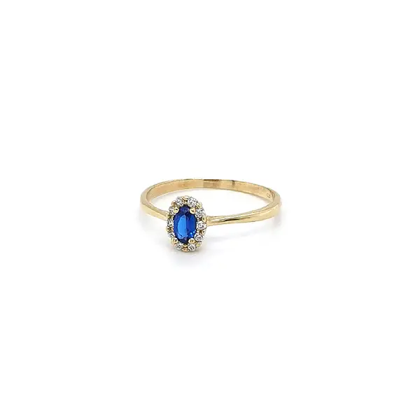 Gold Ring with Sapphire