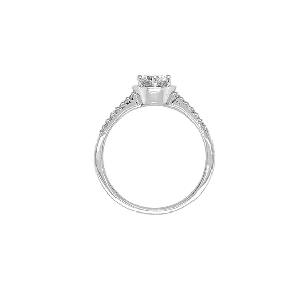 Gold Engagement Ring with Zircones