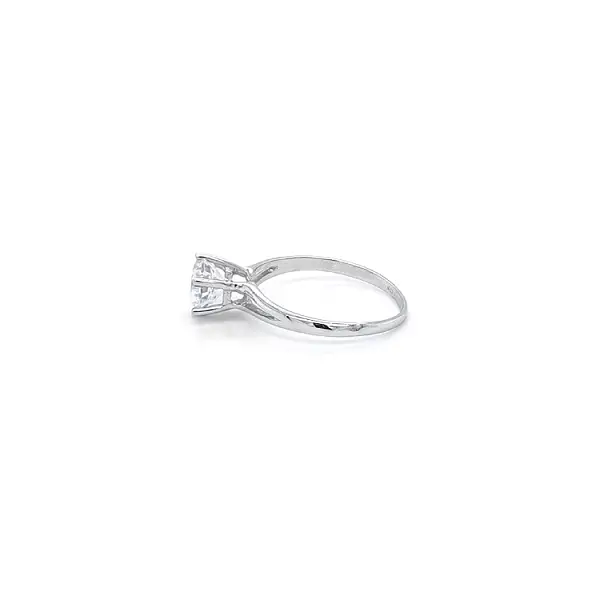 Engagement Ring with White Gold Zircon