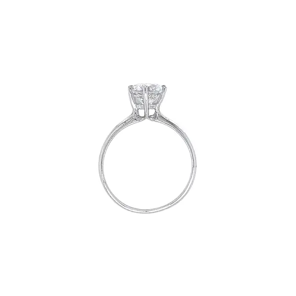 Engagement Ring with White Gold Zircon