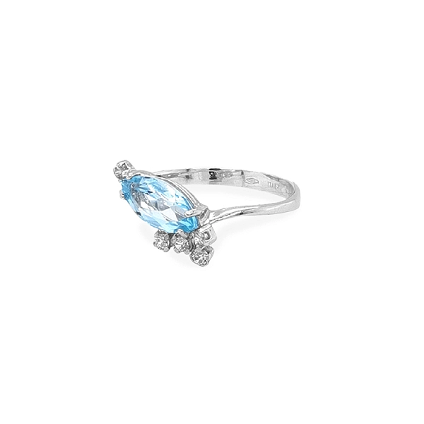 Gold Ring with Blue Zircon