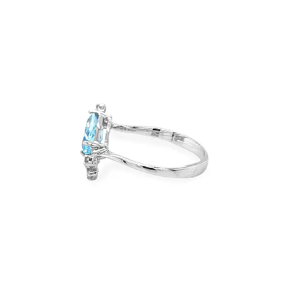 Gold Ring with Blue Zircon