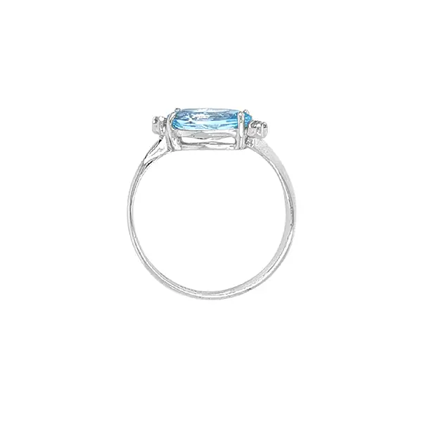 Gold Ring with Blue Zircon