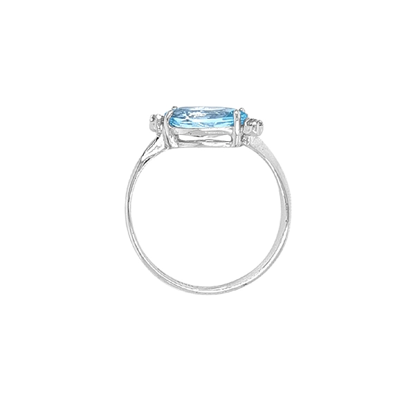 Gold Ring with Blue Zircon