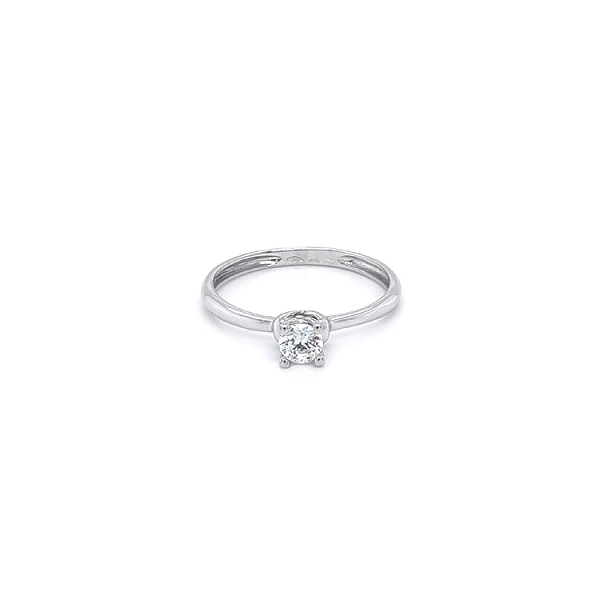 Engagement Ring with White Gold Zircon