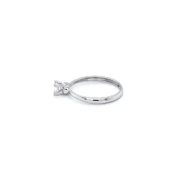 Engagement Ring with White Gold Zircon