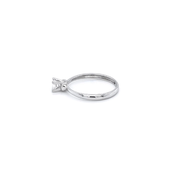 Engagement Ring with White Gold Zircon