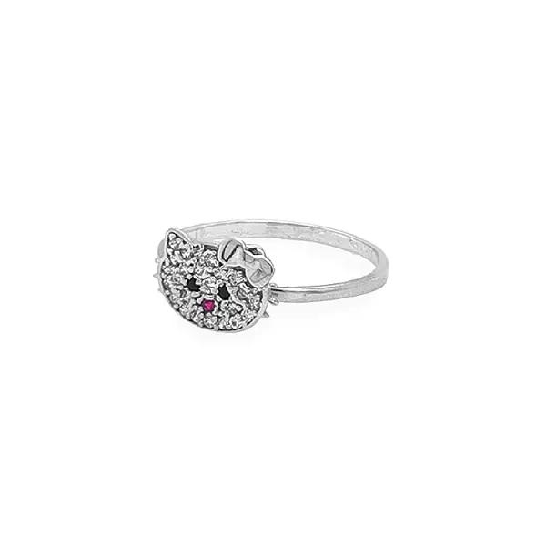 Gold Ring Hello Kitty with Zircons