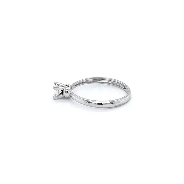 Engagement Ring with White Gold Zircon