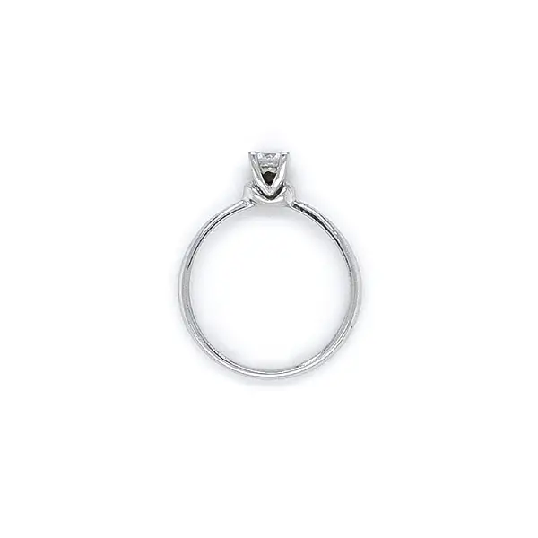 Engagement Ring with White Gold Zircon