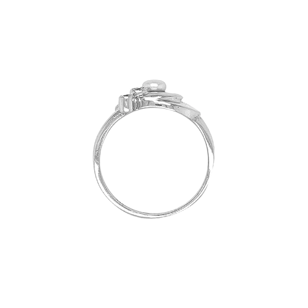 Gold Ring with Pearl and Zircones
