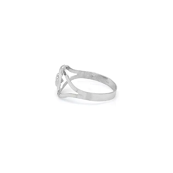 Dolphin Ring with White Gold Zircon