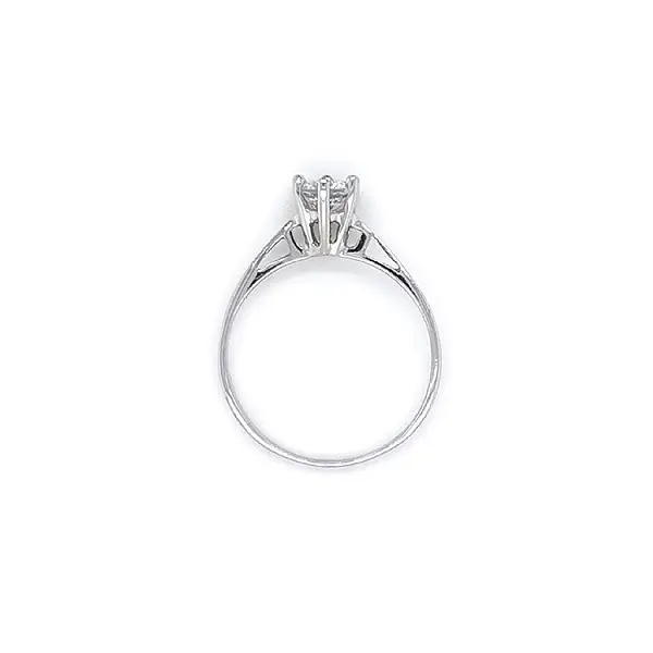 Engagement Ring with White Gold Zircon