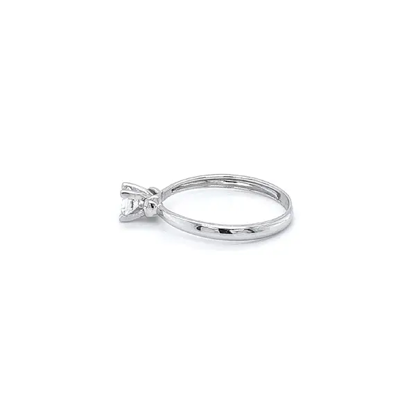 Engagement Ring with White Gold Zircon