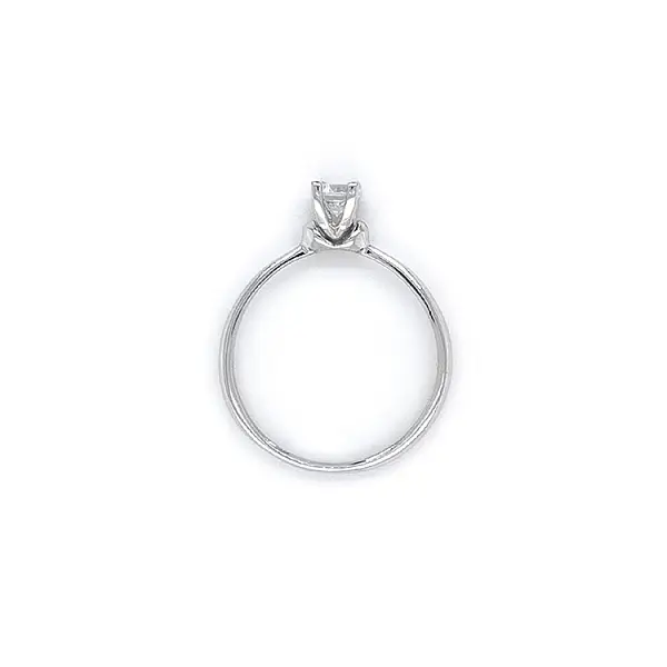 Engagement Ring with White Gold Zircon