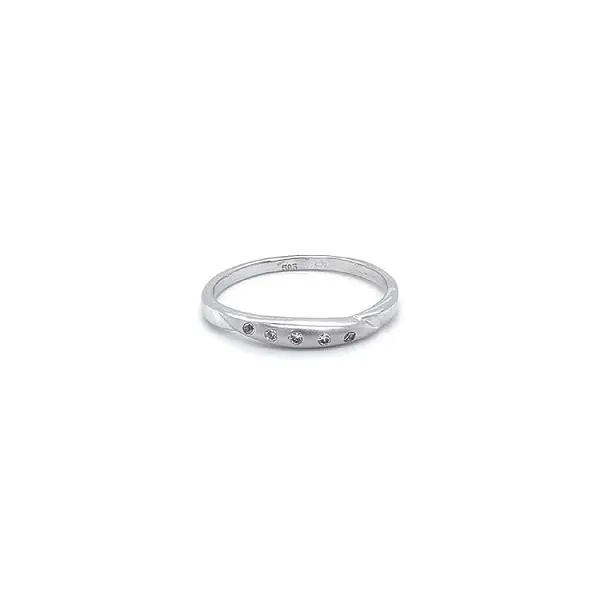 Ring with White Gold Zircons