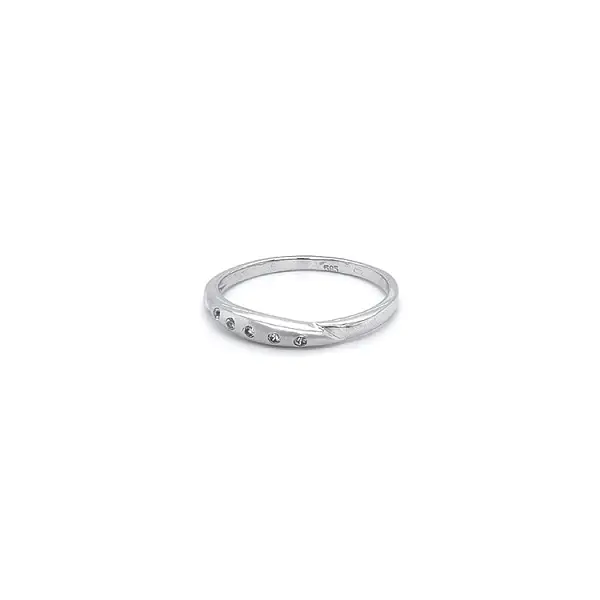 Ring with White Gold Zircons