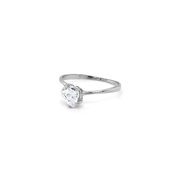 Engagement Ring with White Gold Zircon