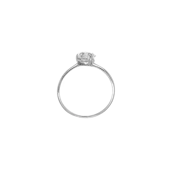 Engagement Ring with White Gold Zircon