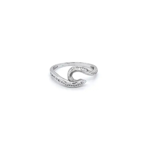 Ring with White Gold Zircons