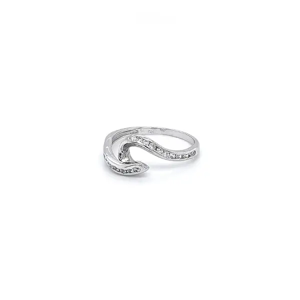 Ring with White Gold Zircons