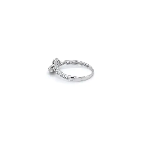 Ring with White Gold Zircons
