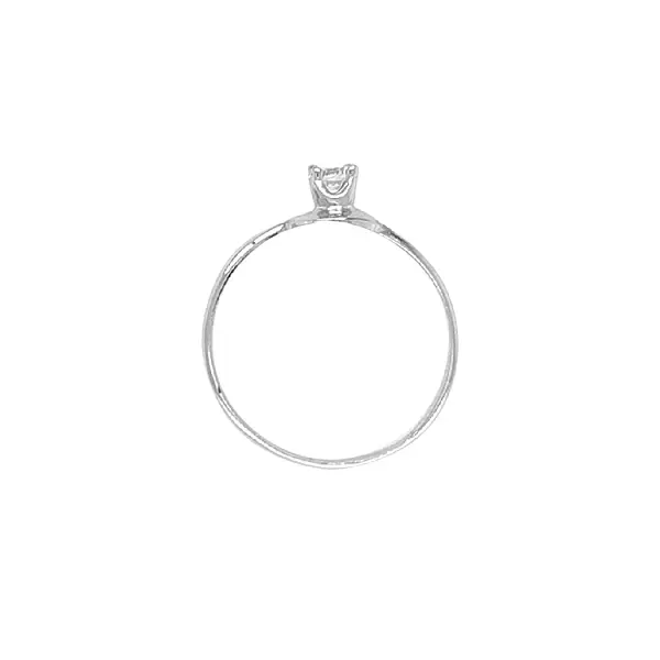 Gold Engagement Ring with Zircon