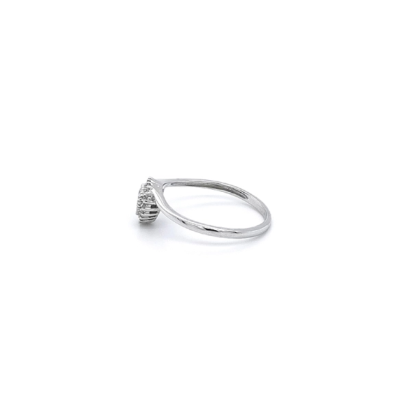 Engagement Ring with White Gold Zircons