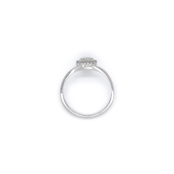 Engagement Ring with White Gold Zircons