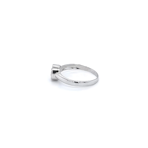 Engagement Ring with White Gold Zircon
