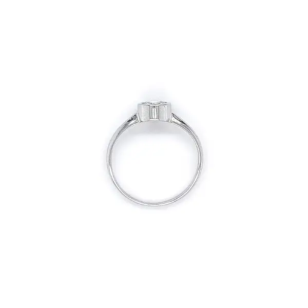 Engagement Ring with White Gold Zircon