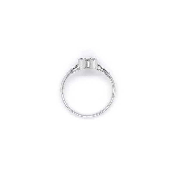 Engagement Ring with White Gold Zircon