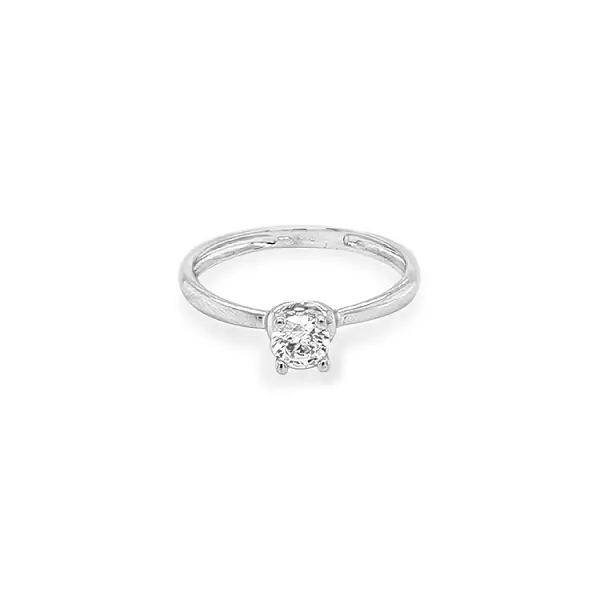 Gold Engagement Ring with Zircon