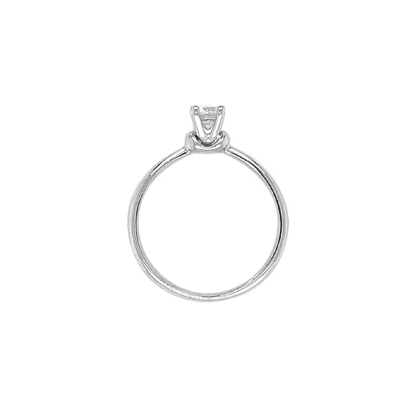 Gold Engagement Ring with Zircon