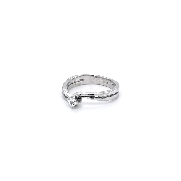 Engagement Ring with White Gold Zircon