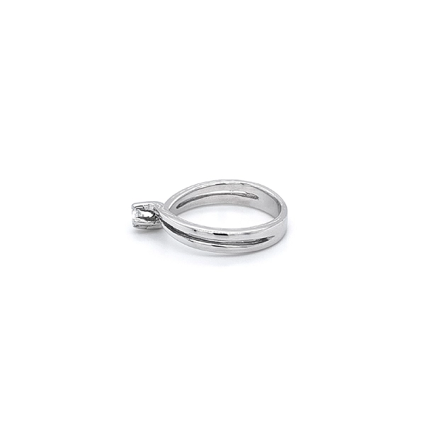 Engagement Ring with White Gold Zircon