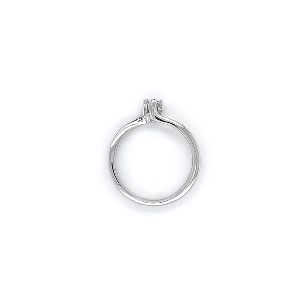 Engagement Ring with White Gold Zircon