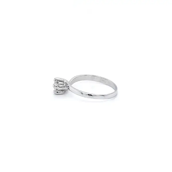 Engagement Ring with White Gold Zircon