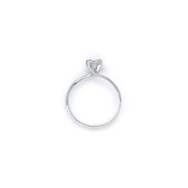 Engagement Ring with White Gold Zircon